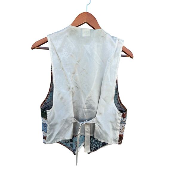 Vintage Tapestry Vest Womens Medium Noahs Ark Sunday School Church 90s - Picture 9 of 10